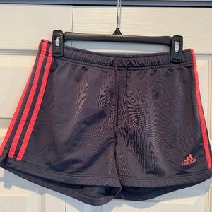 Gray & Neon Orange Adidas Athletic Workout Shorts